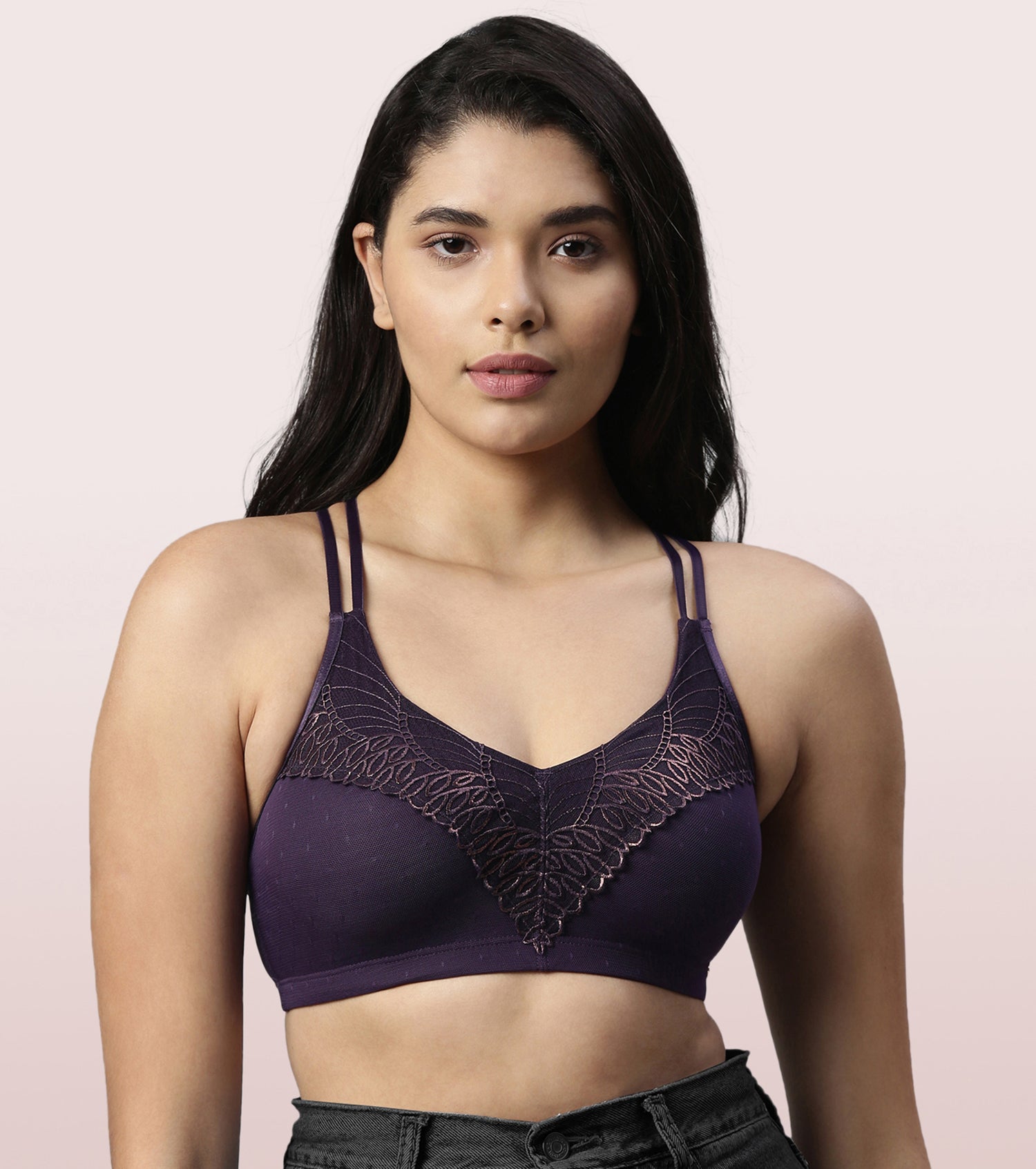 Enamor - On Wednesdays, we look FAB!✨ Ft. Cami X-Back Bralette💚 This 24×7  Fashion Cami provides a seamless look with a plush absorbent lining. Its  pretty cut-out back adorned with mesh makes