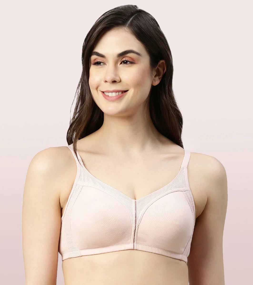 Enamor Perfect Coverage Cotton T-shirt Bra for Women- Padded and Wiref