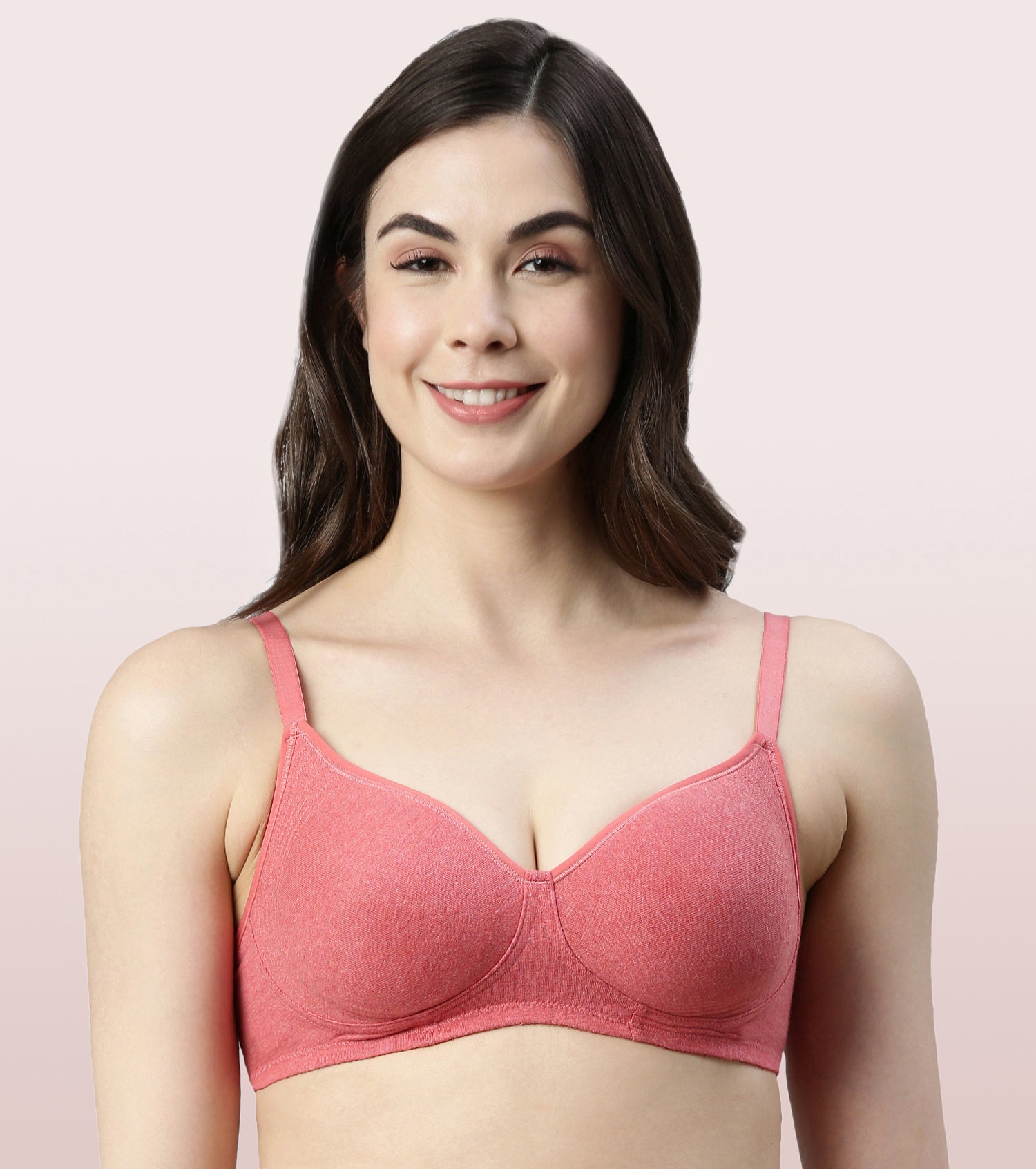 Enamor A042 Side Bra - Non-Padded, Wirefree & High Coverage 40C Tomato  melange - Roopsons