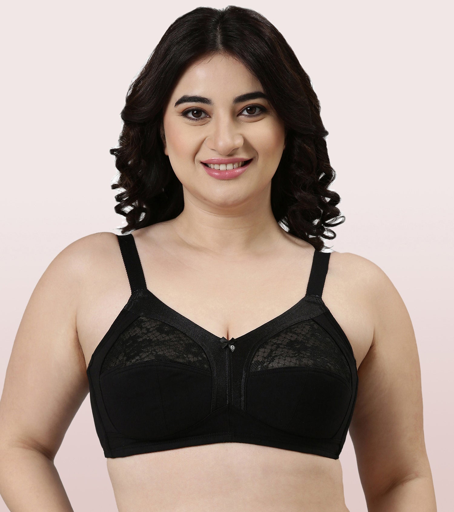 Buy Enamor A014 Full Support Cotton Bra - M-Frame, High Coverage,  Non-Padded & Wirefree - Blue online
