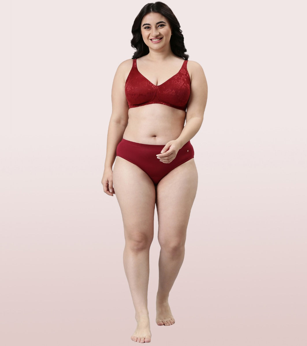 Enamor F135 Full Support Lace Bra - High Coverage Non-Padded Wirefree - Red  38DD in Ahmedabad at best price by Surbhi Selection - Justdial