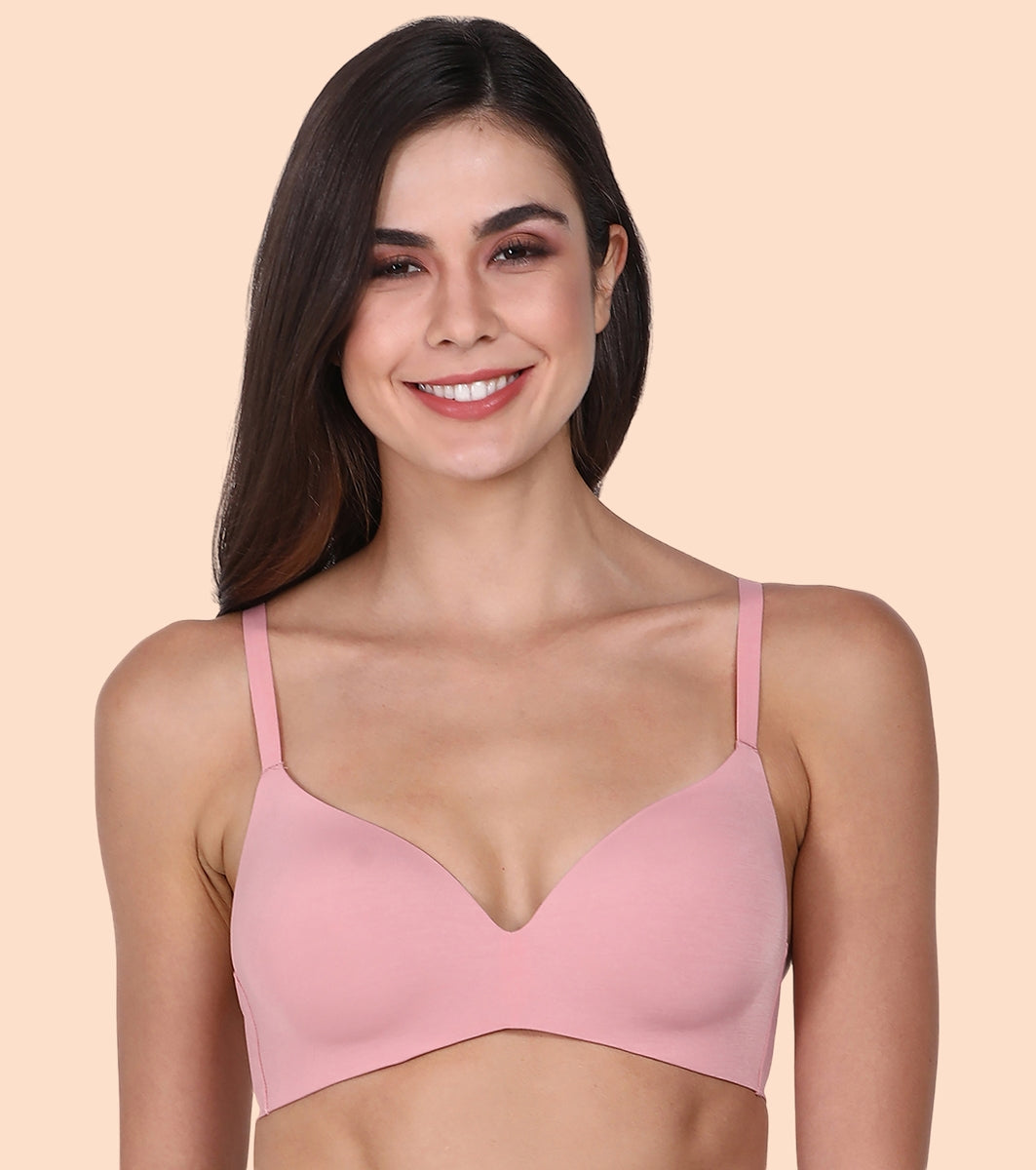 Enamor InvisiBra F084 Seamless Ultra Smoothening with Invisible Edges T-Shirt Bra - Padded Wirefree Medium Coverage - Black