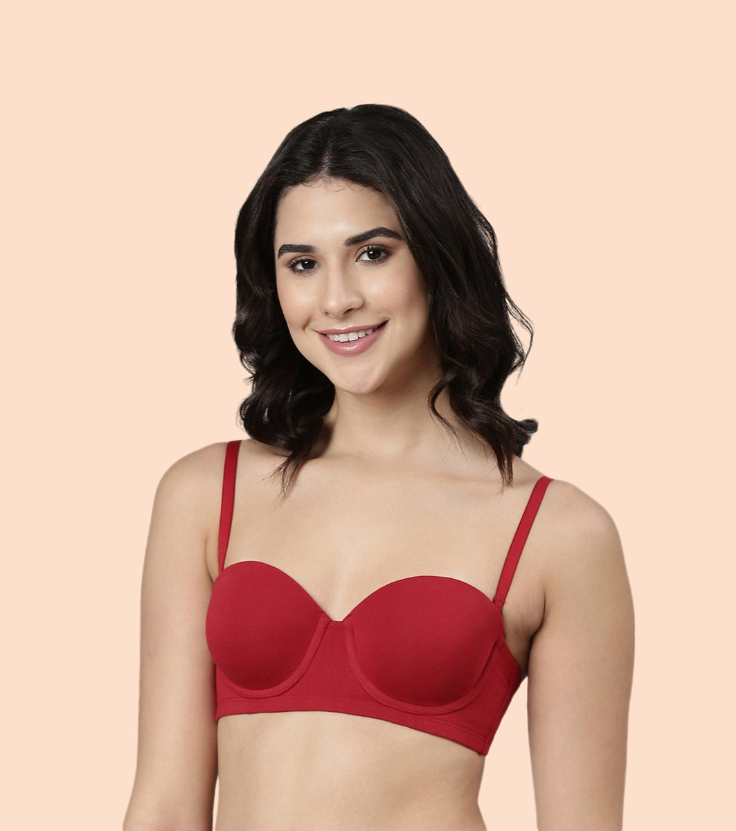 Enamor Multiway Bra For Women | High Coverage Cotton Strapless Bra For No Spill Coverage | A078Enamor Multiway Bra For Women | High Coverage Cotton Strapless Bra For No Spill Coverage | A078