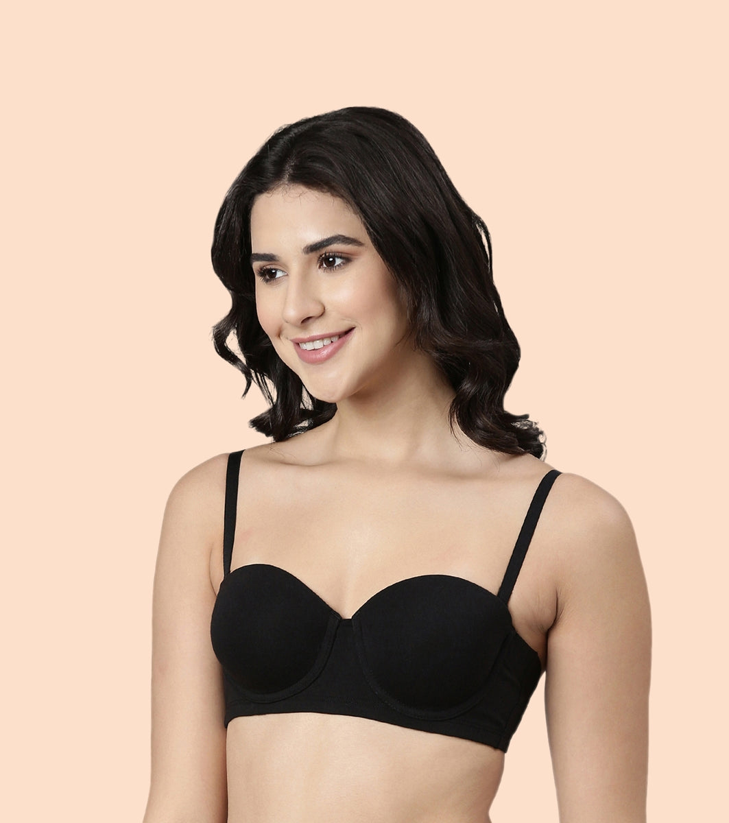 Enamor Multiway Bra For Women | High Coverage Cotton Strapless Bra For No Spill Coverage | A078Enamor Multiway Bra For Women | High Coverage Cotton Strapless Bra For No Spill Coverage | A078