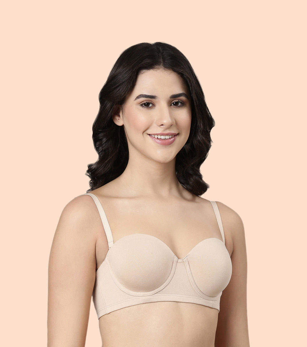 Enamor Multiway Bra For Women | High Coverage Cotton Strapless Bra For No Spill Coverage | A078Enamor Multiway Bra For Women | High Coverage Cotton Strapless Bra For No Spill Coverage | A078