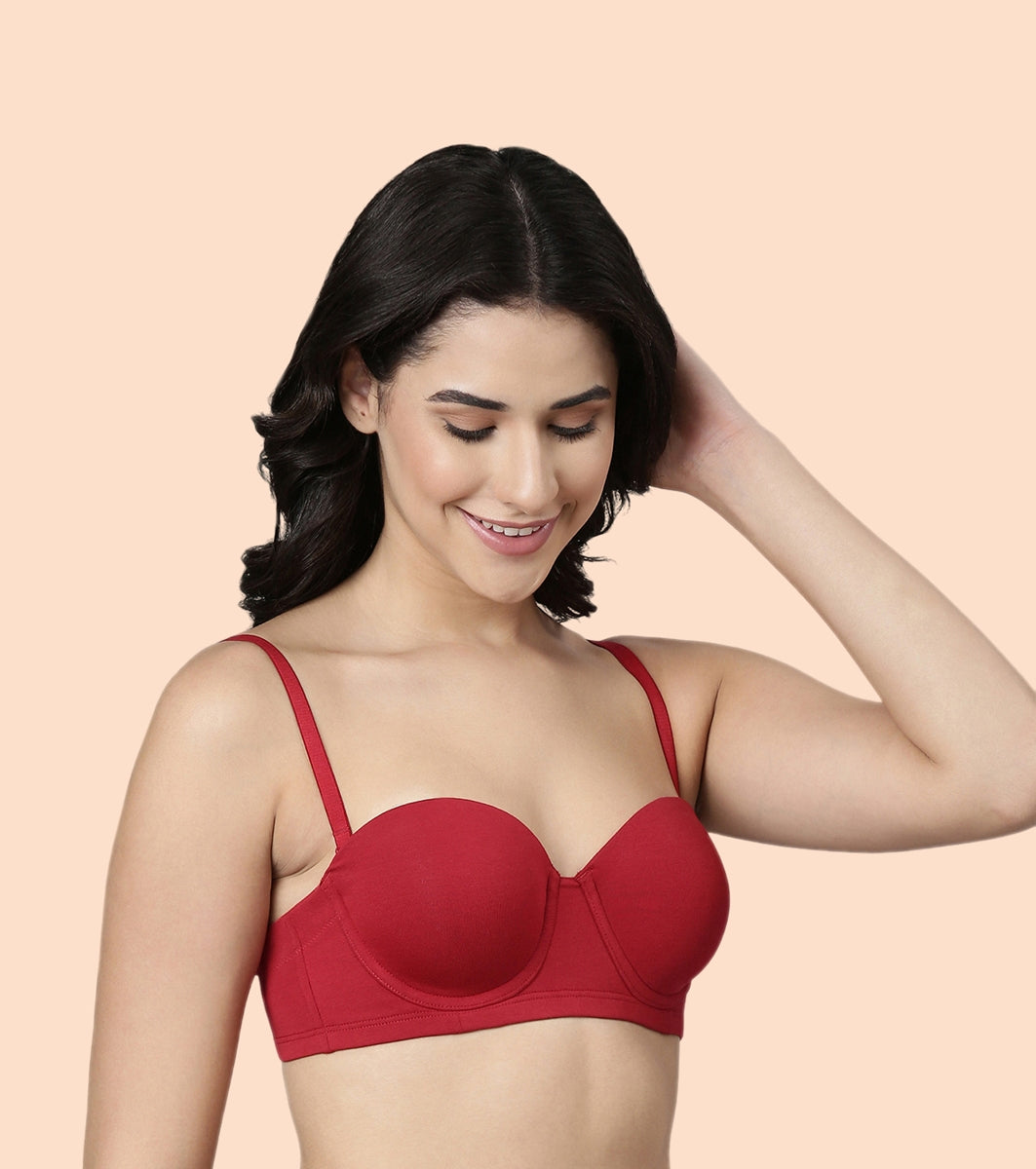 Enamor Multiway Bra For Women | High Coverage Cotton Strapless Bra For No Spill Coverage | A078Enamor Multiway Bra For Women | High Coverage Cotton Strapless Bra For No Spill Coverage | A078