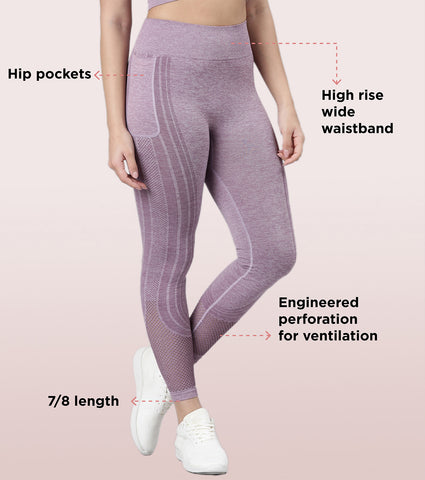 Enamor Dry Fit, High Waist Legging | Seamless Workout Legging With  Perforation For Ventilation For Women | A604 - Charcoal Melange / S
