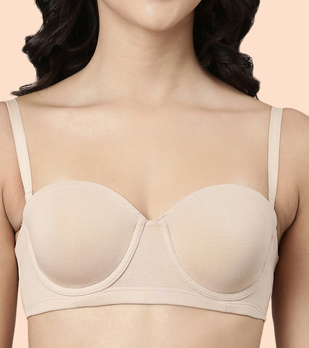 Enamor Multiway Bra For Women | High Coverage Cotton Strapless Bra For No Spill Coverage | A078Enamor Multiway Bra For Women | High Coverage Cotton Strapless Bra For No Spill Coverage | A078