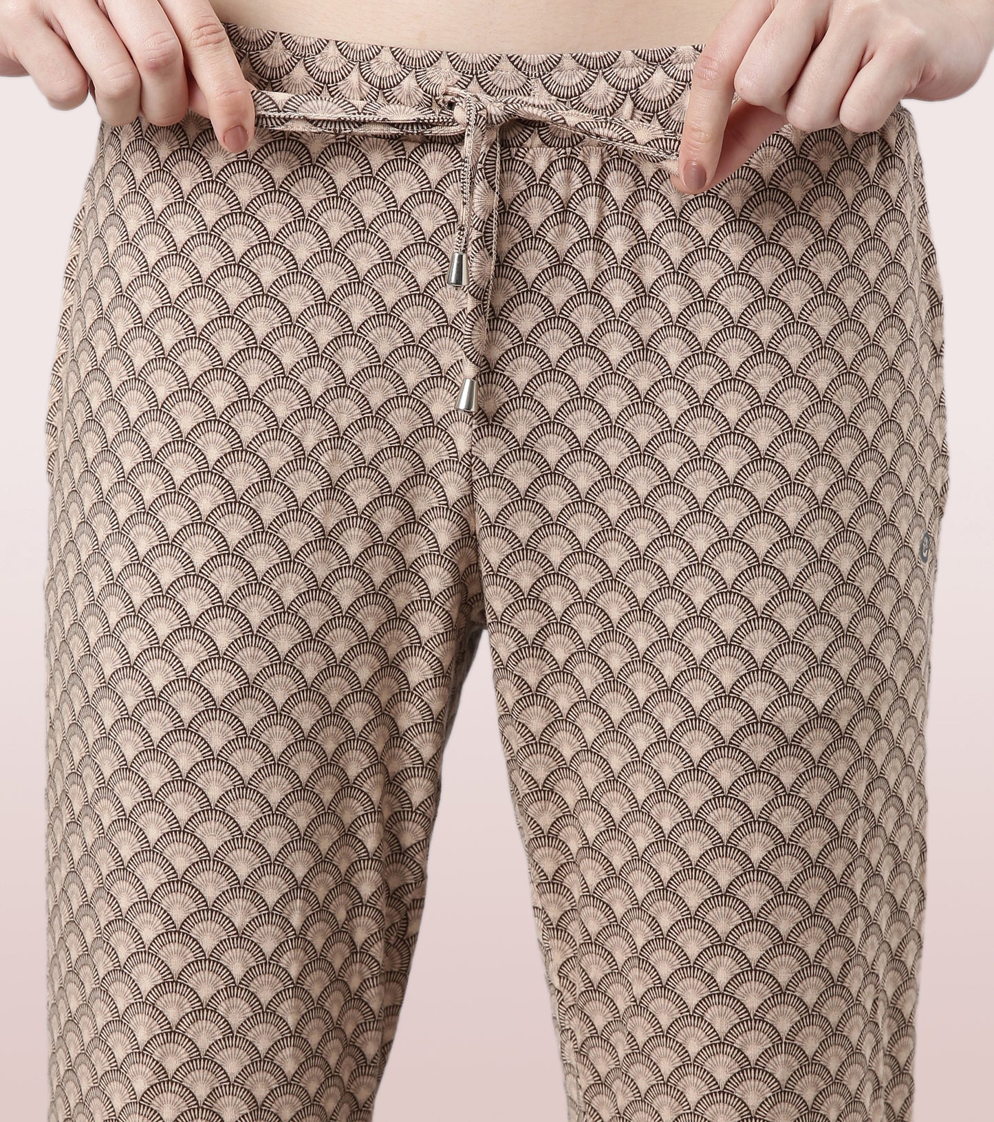 Shop-In Pants - Tapered Lounge Pants With Self Fabric Drawstring With Metal Ends | E048