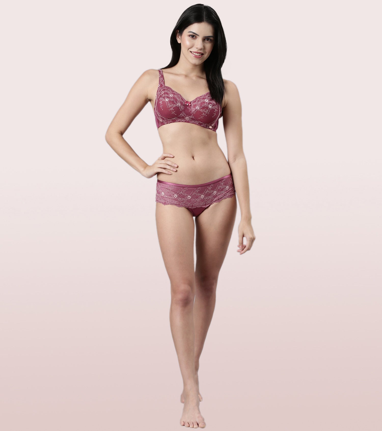 Buy Enamor Lace Hipster Panty With Ultra Low Waist online