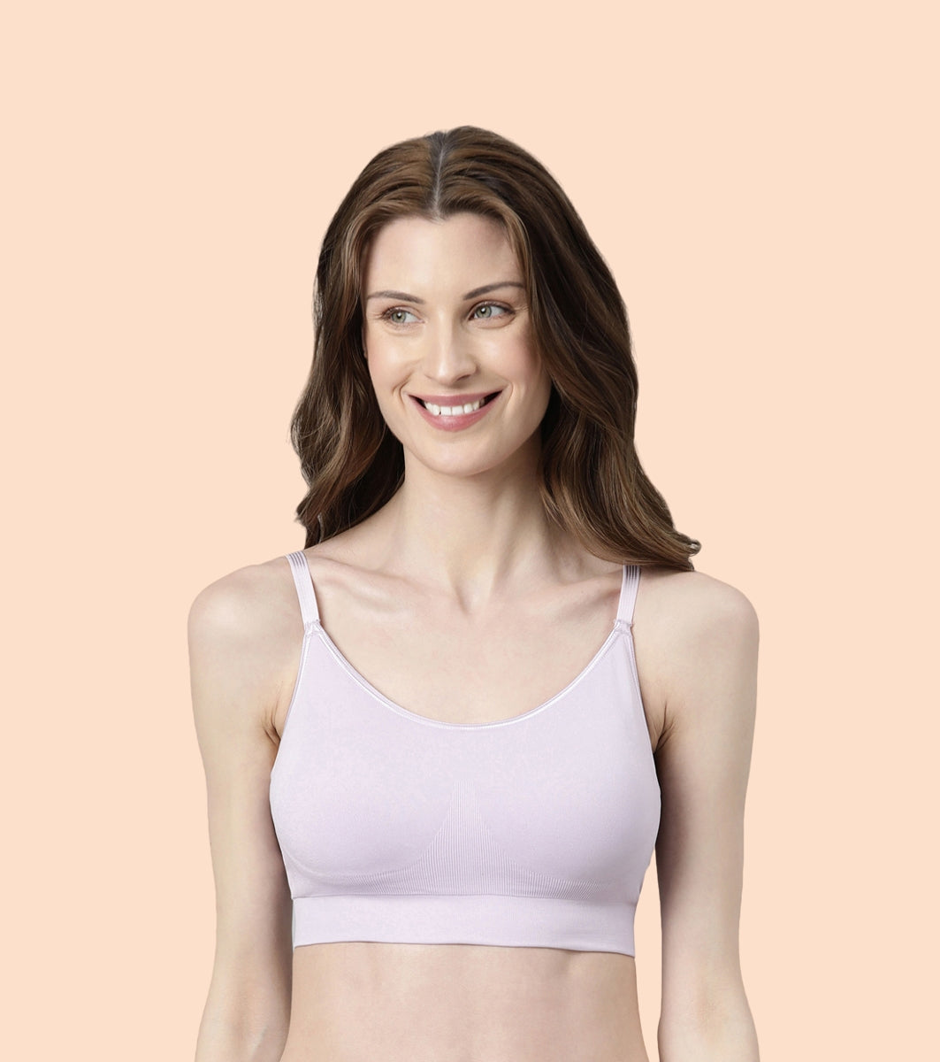 Enamor FlexiFree F037 Ultimate Comfort Seamless No -pinch T-shirt Bra for Women- High Coverage, Padded and Wirefree - Black