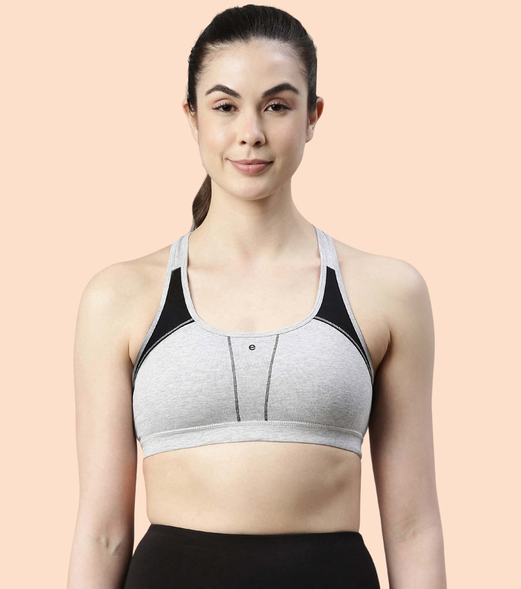 Racer Back Medium Impact Sports Bra with Removable Pads