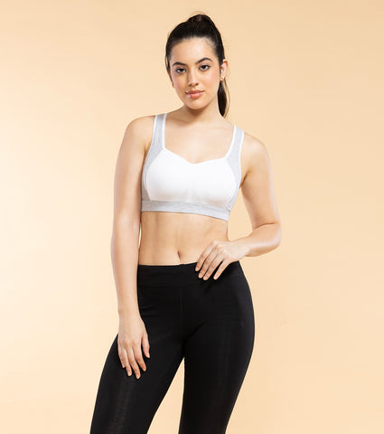 Enamor SB38 Medium Impact Cotton Sports Bra, Padded, Wire-Free, Full Coverage for Comfort