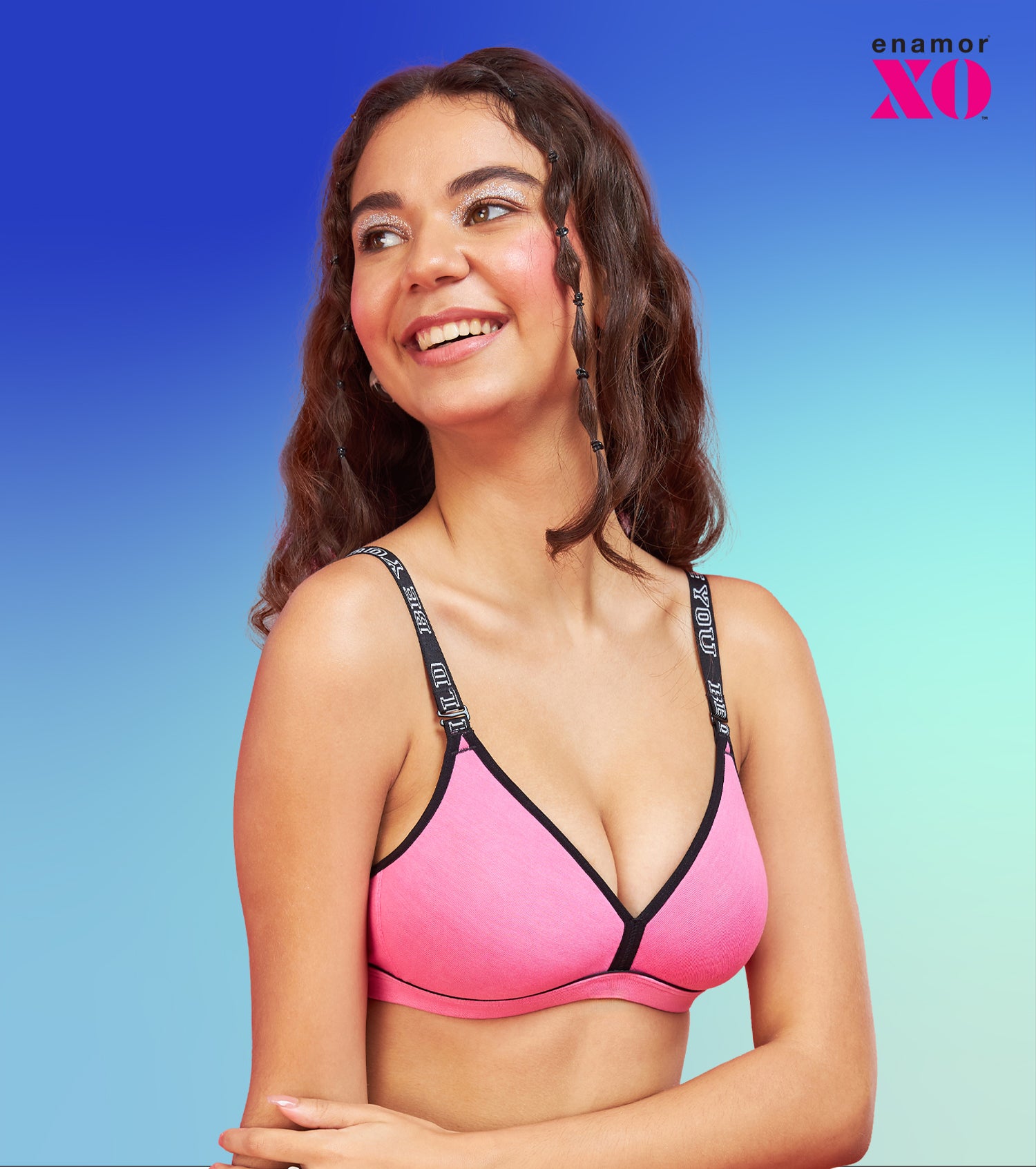 Enamor XO Candy Pink Non-Wired Non Padded Regular Bra - Baylish - Candy  Pink / S