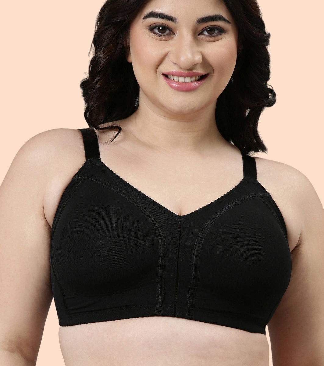 Enamor Body Transform F097 Smooth Contour Lift Bra for Women- Full Coverage, Non Padded and Wirefree - Black