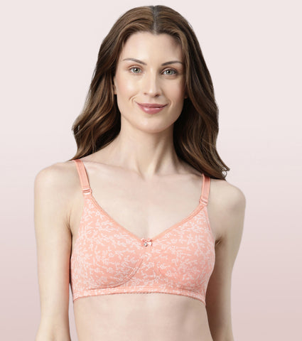Enamor Perfect Coverage Supima Cotton T-Shirt Bra For Everyday Comfort -  Padded, Non-Wired Bra & Medium Coverage Bra | A039 - Lilac Aster / 32B