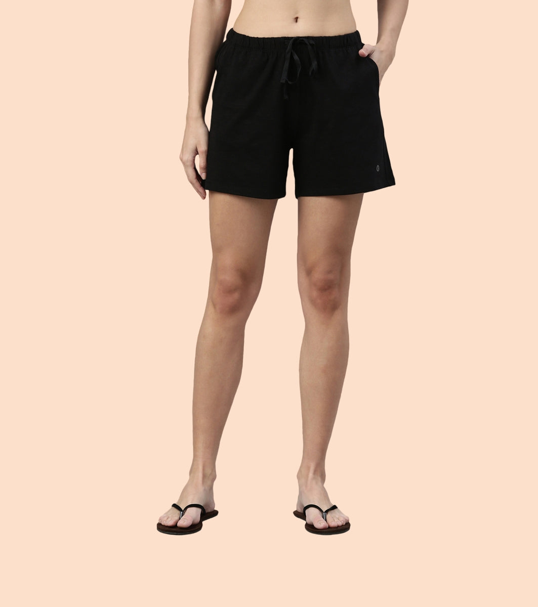 Basic Shorts | Mid-Thigh Length Jersey Shorts With Pockets