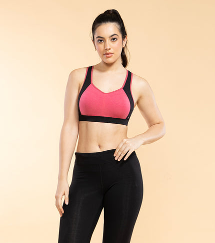 Enamor SB38 Medium Impact Cotton Sports Bra, Padded, Wire-Free, Full Coverage for Comfort