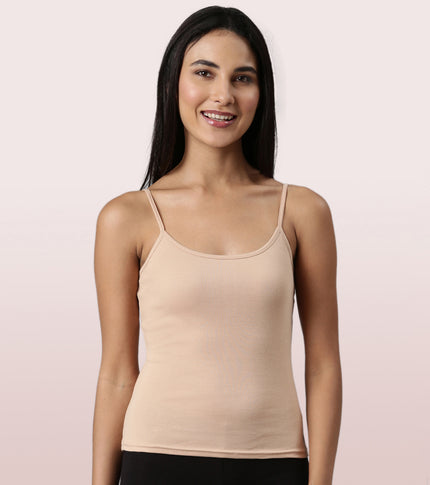 Enamor E016  Flat Back Slim Fit Rib Camisole With Regular Length Regular Length