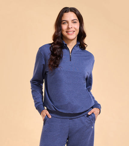 Enamor E904 Cotton Rich Fleece Sweatshirt - Relaxed Fit, Regular Length