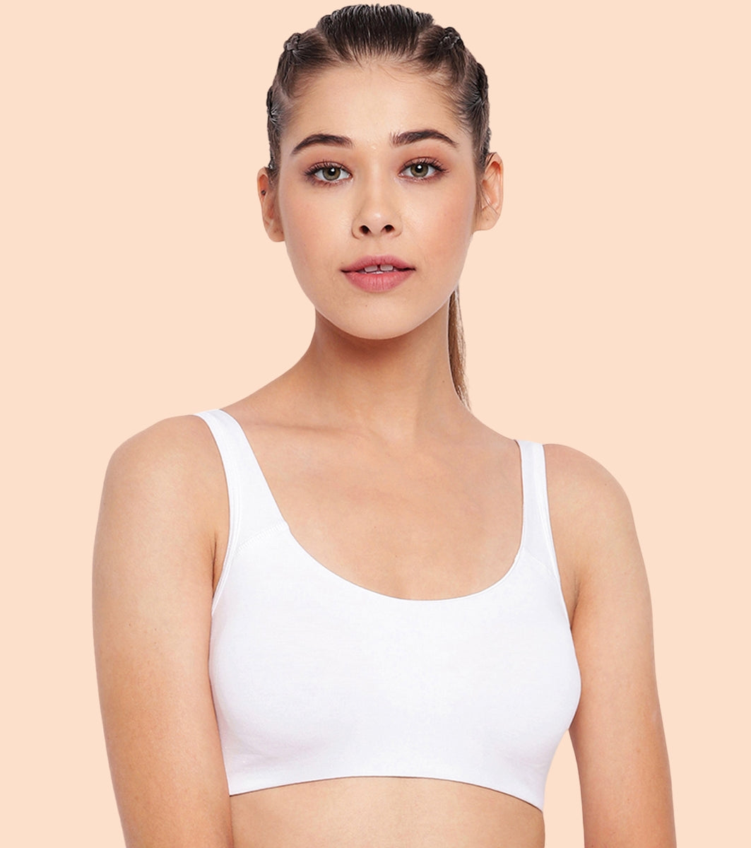 Enamor Low Impact Cotton Bra For Women - Non-Padded, Non-Wired, High-Coverage Bra For All-Day Comfort | SB06