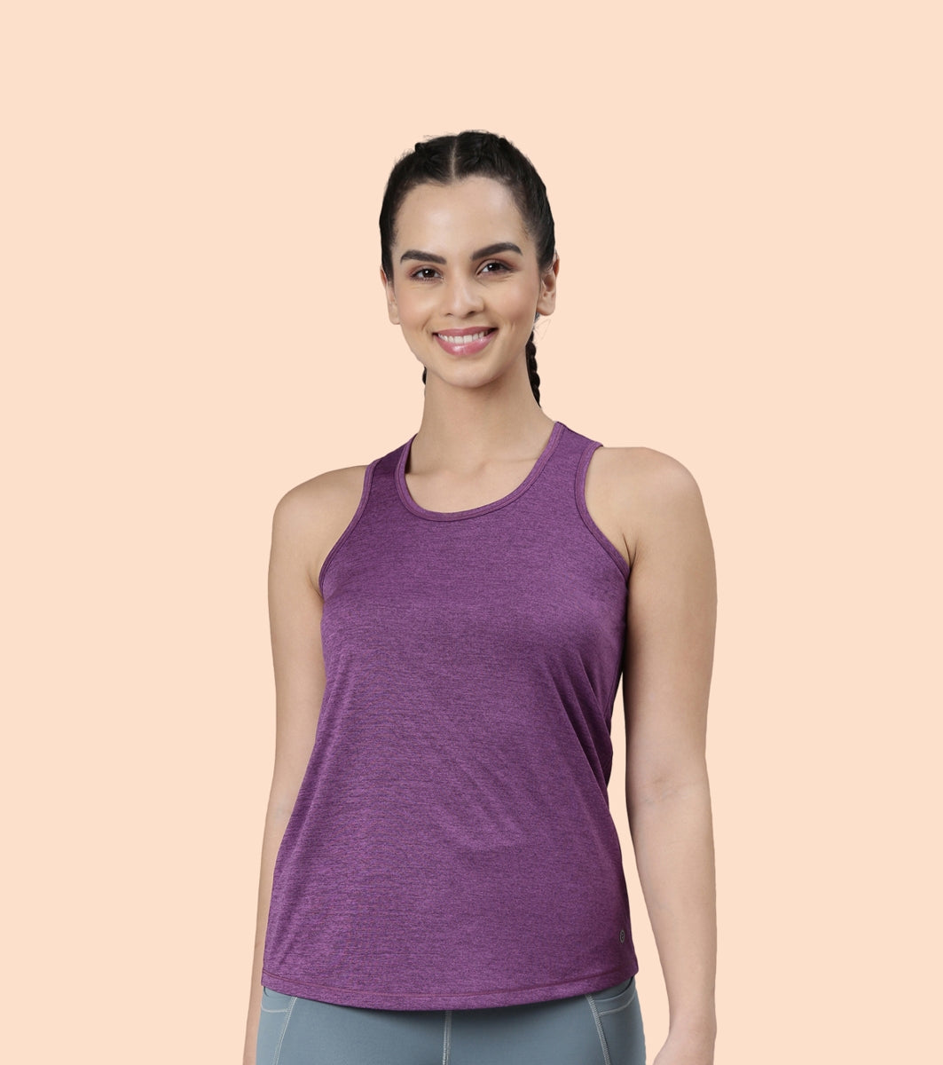 Basic Workout Tank | Dry Fit Racer Tank With Refective Graphic Relaxed Fit | Regular Length |A 308