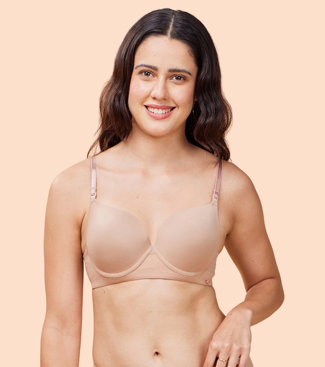 Enamor Body Transform F114 Air Brush Multiway Plunge Push-Up Bra for Women- Medium Coverage, Padded and Wired