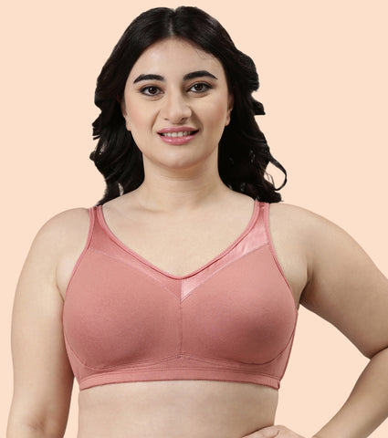 Enamor Super Lift Classic Full Support Bra For Women - Non-Padded, Non-Wired Bra For Full Coverage & Support | A112 | Rosette