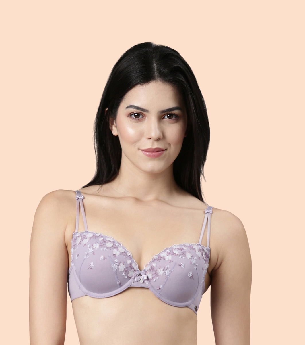 Enamor F127
LUXE LACE BRA
PADDED WIRED MEDIUM COVERAGE