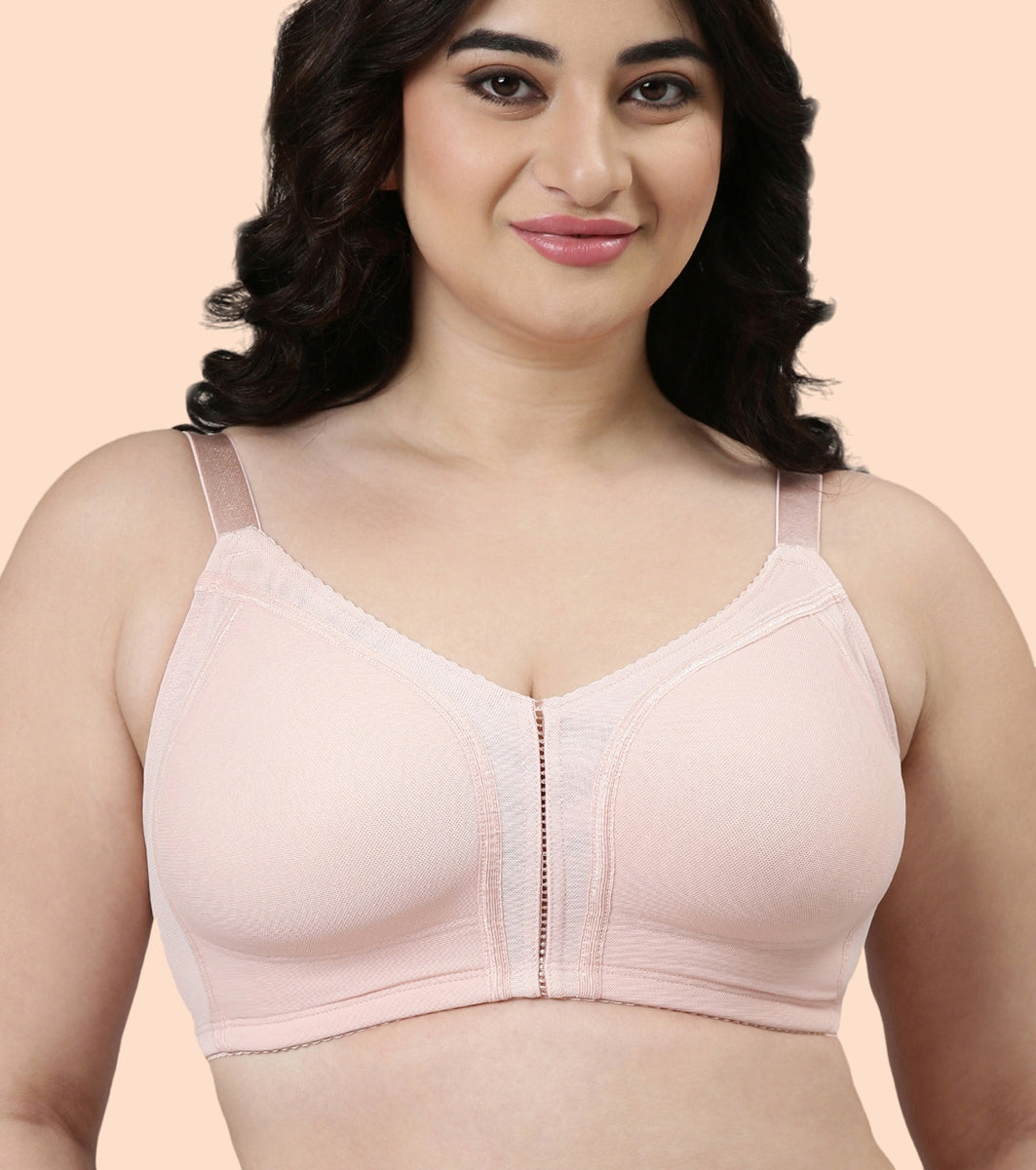 Enamor Body Transform F097 Smooth Contour Lift Bra for Women- Full Coverage, Non Padded and Wirefree - Black