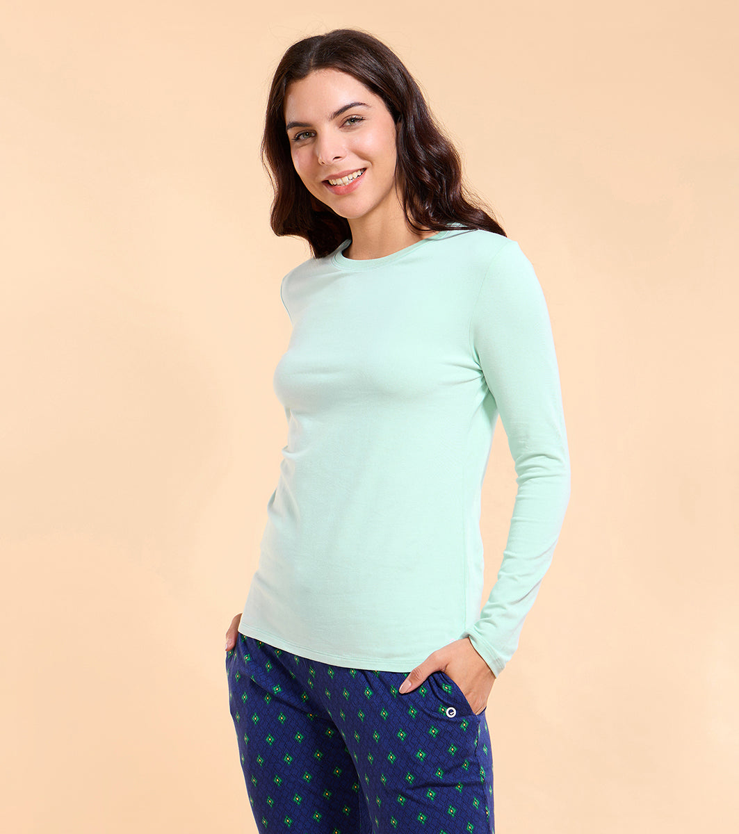 Enamor E257 Essentials Cotton Long Sleeve Crew Tee