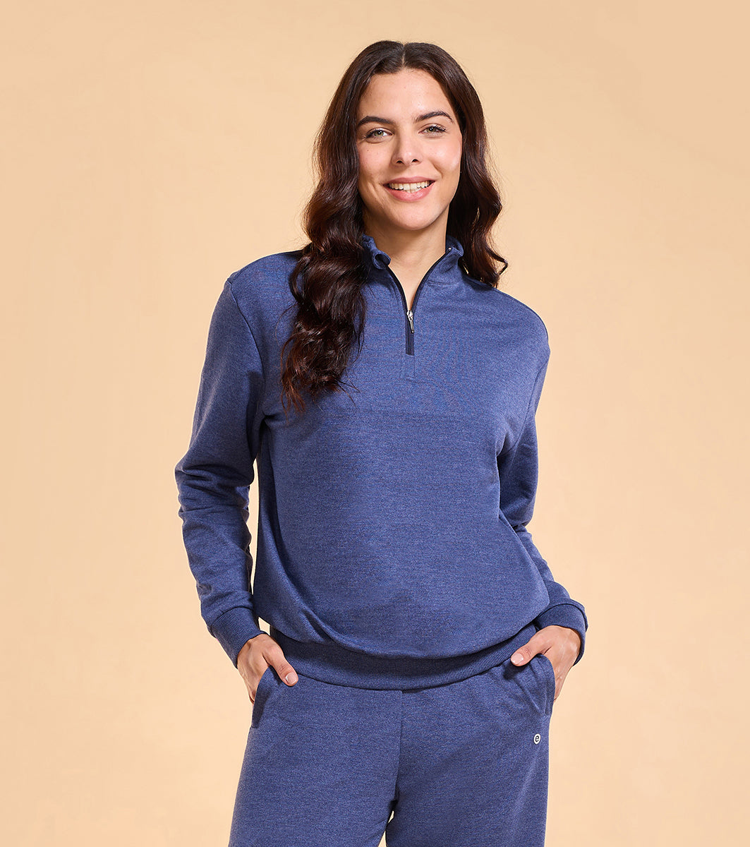 Enamor E904 Cotton Rich Fleece Sweatshirt - Relaxed Fit, Regular Length