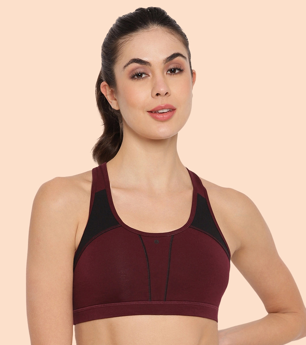 Racer Back Medium Impact Sports Bra with Removable Pads