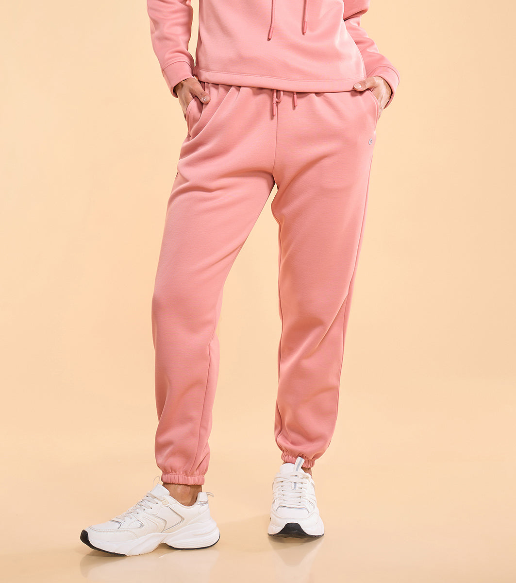 Enamor A404 Fleece Jogger Relax Fit High-Rise Fleece Jogger With Adjustable Drawsting.