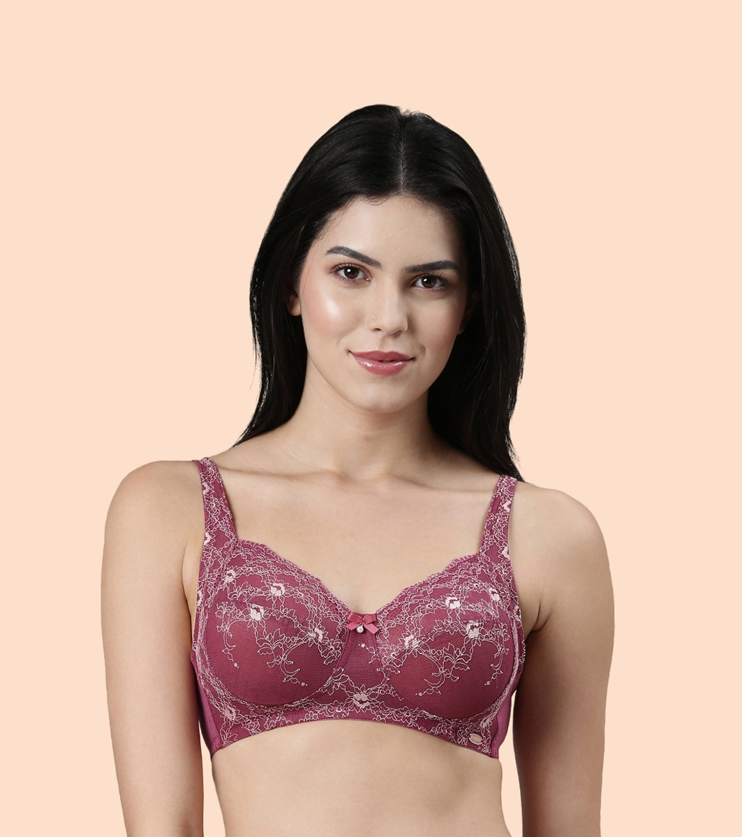 Enamor F129
LACE CONTOUR BRA
NON-PADDED WIREFREE HIGH COVERAGE