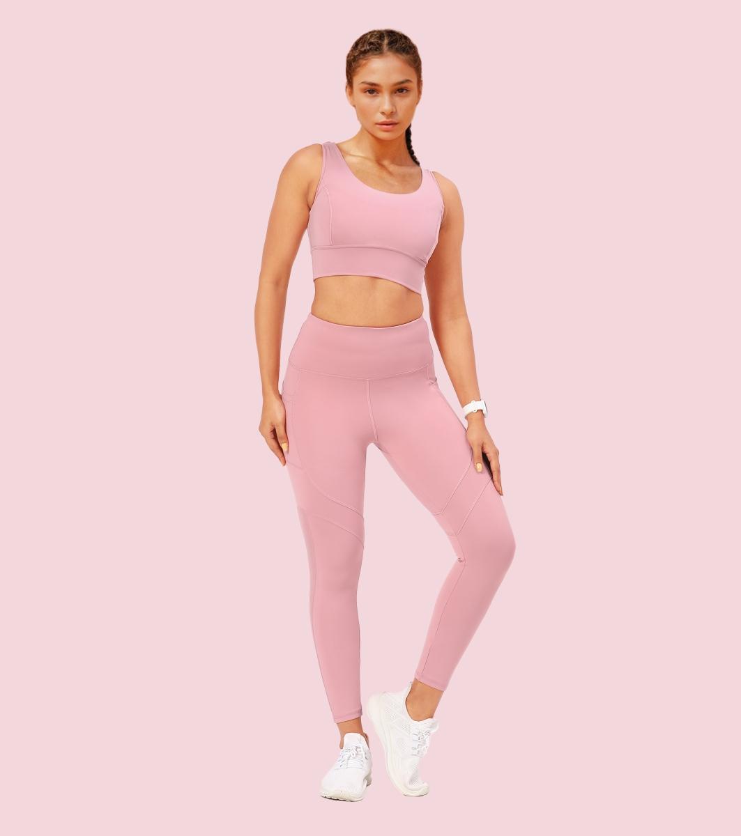 Enamor A610 Women's Quick Dry High Waist Workout Leggings with Elasticated Waistband - Lilas