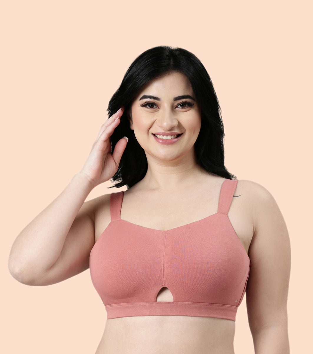 Enamor Cloud Soft A064 Cotton Full Support Minimizer Bra for Women -Padded ,Wirefree and  Full Coverage