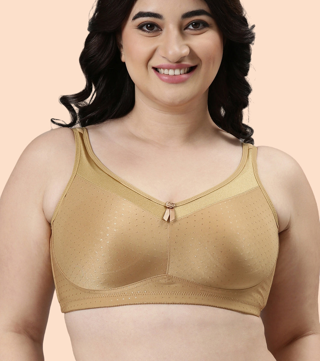 Enamor Full Support Smooth Super Lift Bra For Women - Non-Padded, Non-Wired, Full-Coverage Bra | FB12 | Buff