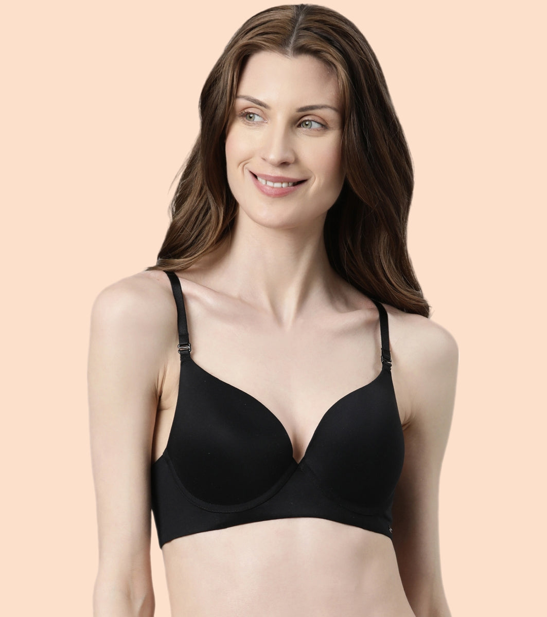 Enamor Body Transform F114 Air Brush Multiway Plunge Push-Up Bra for Women- Medium Coverage, Padded and Wired