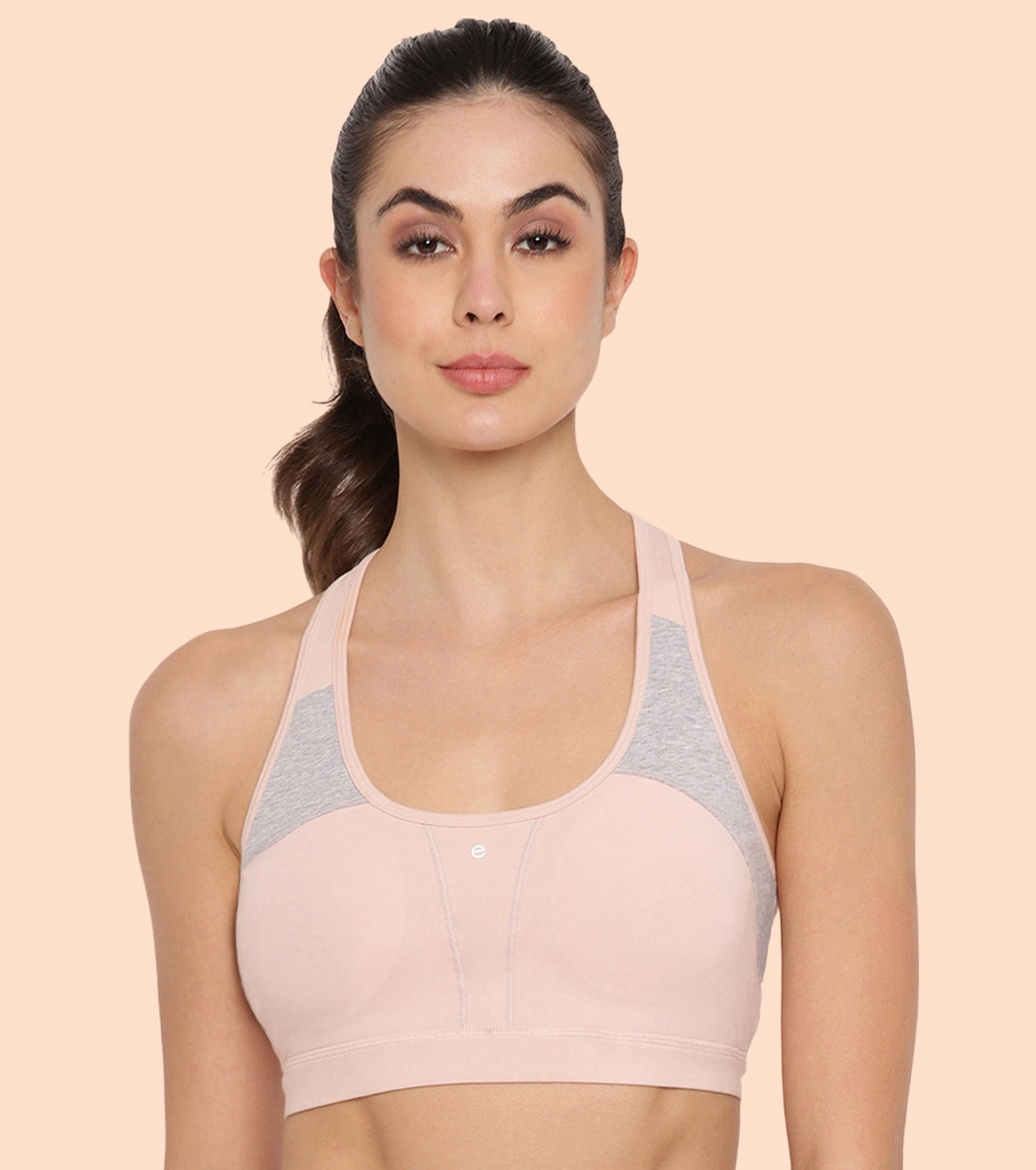 Racer Back Medium Impact Sports Bra with Removable Pads