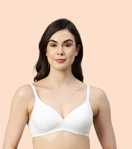 Enamor Perfect Coverage Cotton T-shirt Bra for Women- Padded and Wirefree