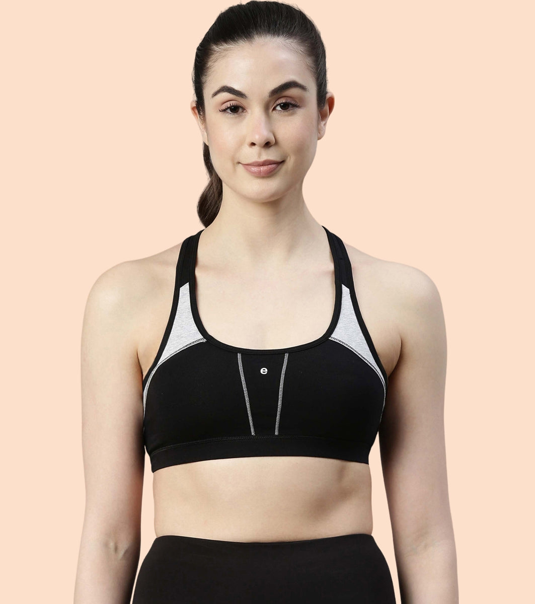 Racer Back Medium Impact Sports Bra with Removable Pads