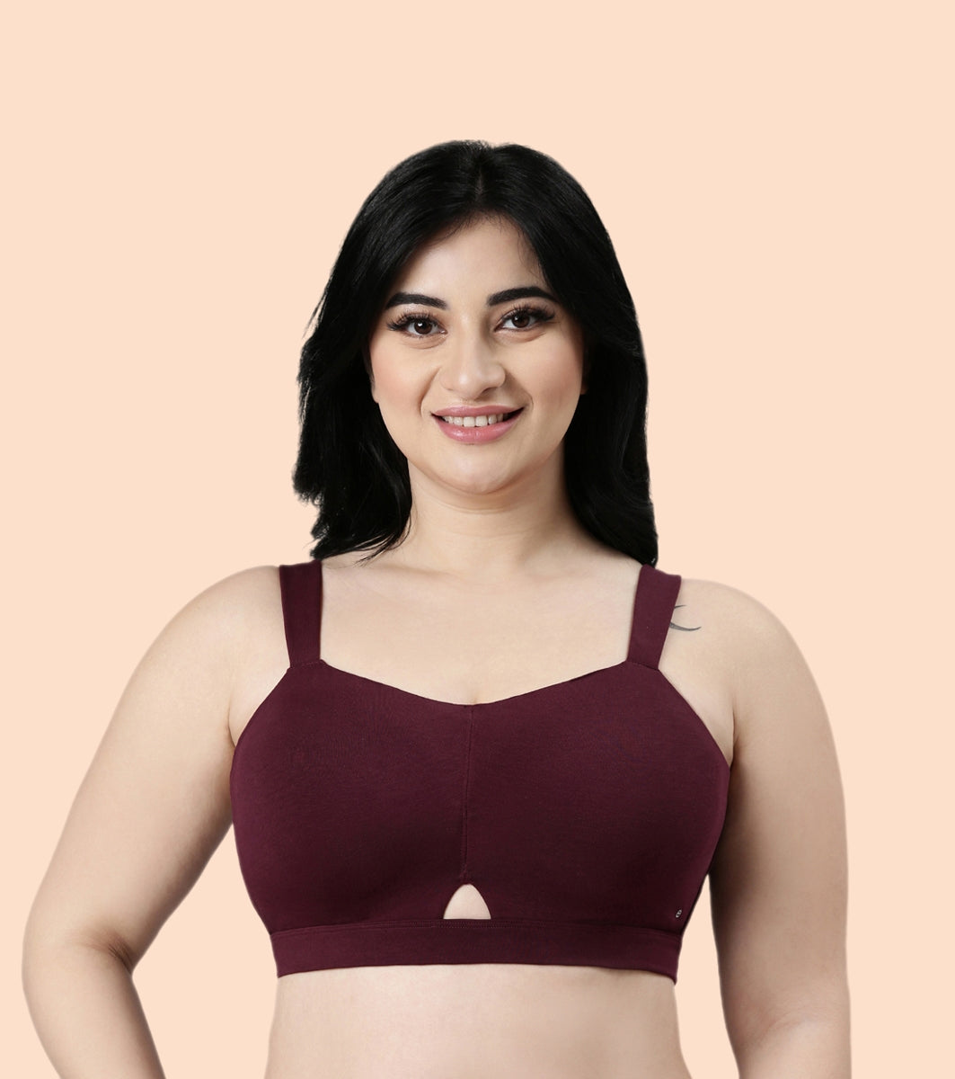 Enamor Cloud Soft A064 Cotton Full Support Minimizer Bra for Women -Padded ,Wirefree and  Full Coverage