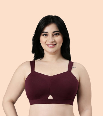 Enamor Cloud Soft A064 Cotton Full Support Minimizer Bra for Women -Padded ,Wirefree and  Full Coverage