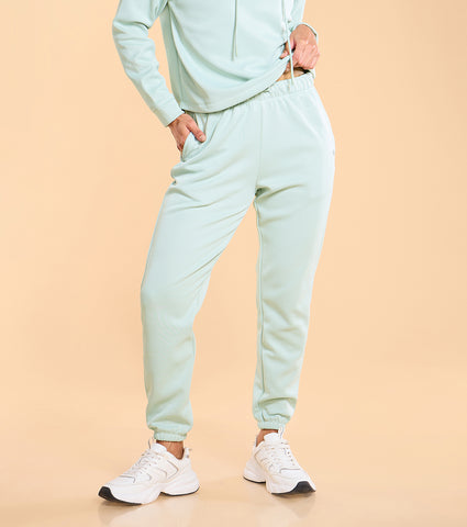 Enamor A404 Fleece Jogger Relax Fit High-Rise Fleece Jogger With Adjustable Drawsting.