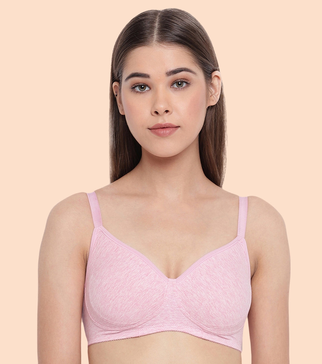 Enamor Fab-Cool A042 Side Support Shaper  Stretch Cotton Everyday Bra for Women- High Coverage, Non Padded and Wirefree - Orchid Melange