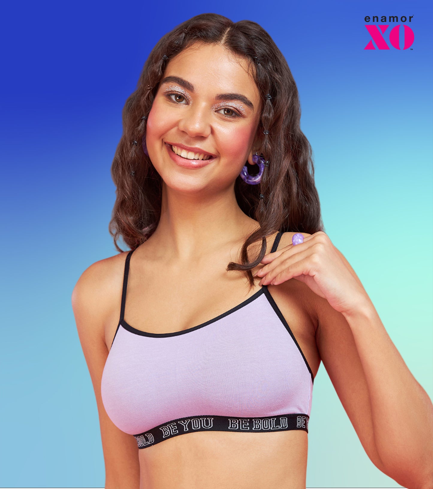 Enamor XO Lilac Non-Wired Non Padded Regular Bra - Baylish