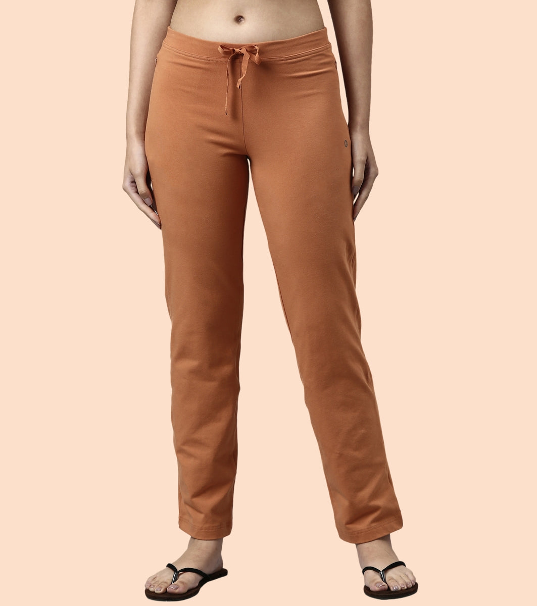 Lounge Pants | Basic Straight Leg Pants With Adjustable Drawstring And Zipper Pockets