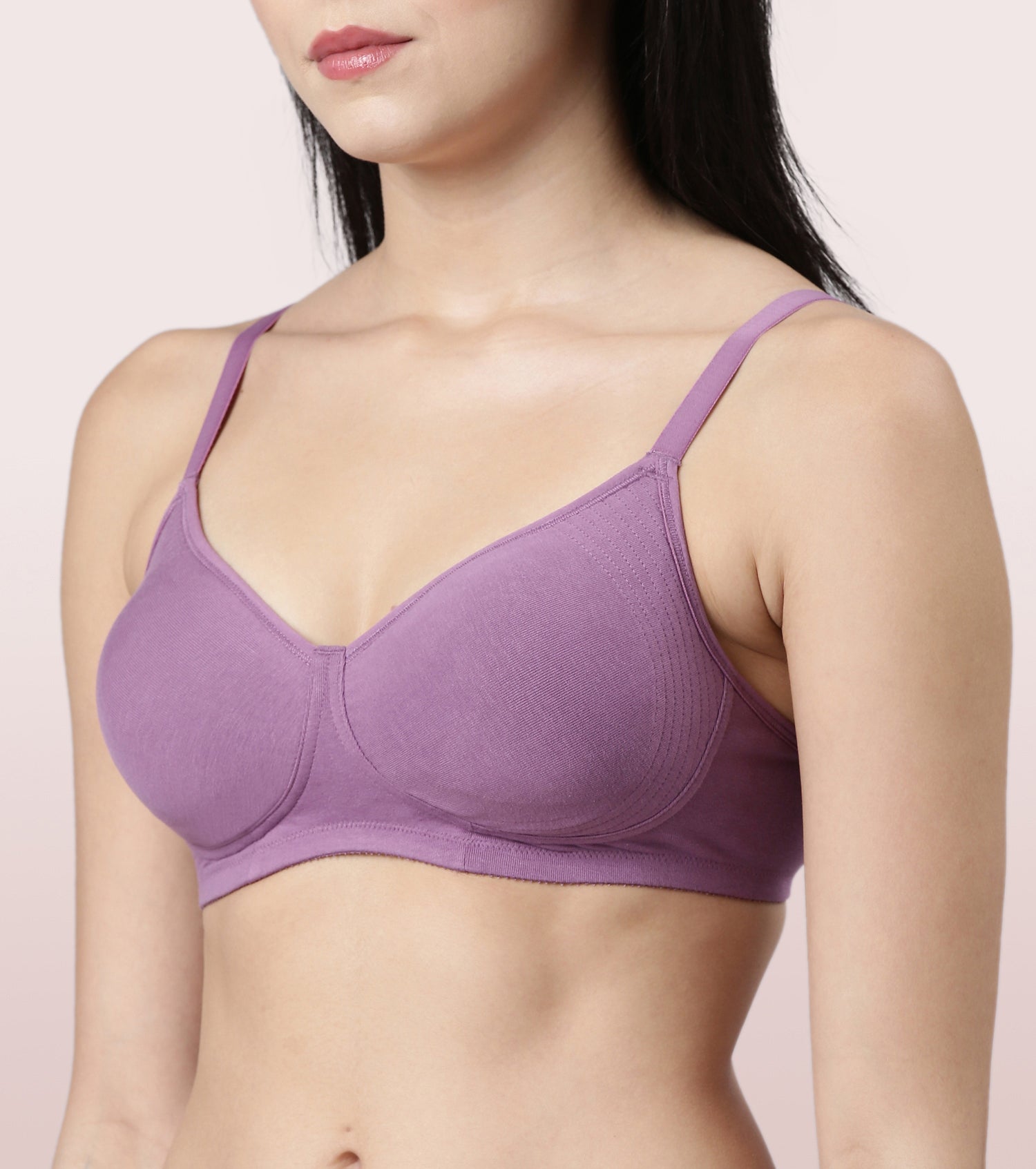 Enamor Women Polyamide Spandex Non-Padded Wire Free Full-Coverage