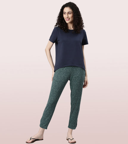  Enamor Basic Stretch Cotton Tee | Short Sleeve Crew Neck Tee For Women | E305